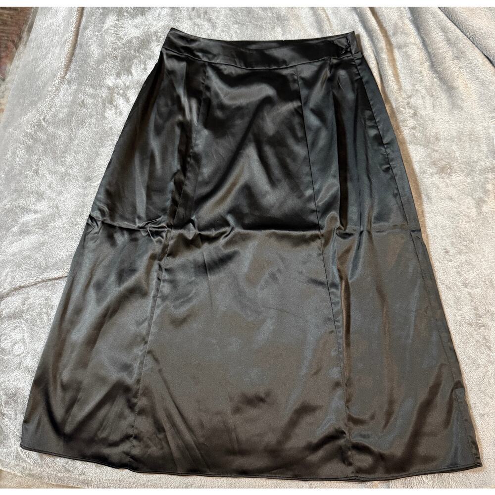 2/$30‎ NEW Universal Standard Black Shine 0 CLAIR SWING SKIRT Side Zip Pocket